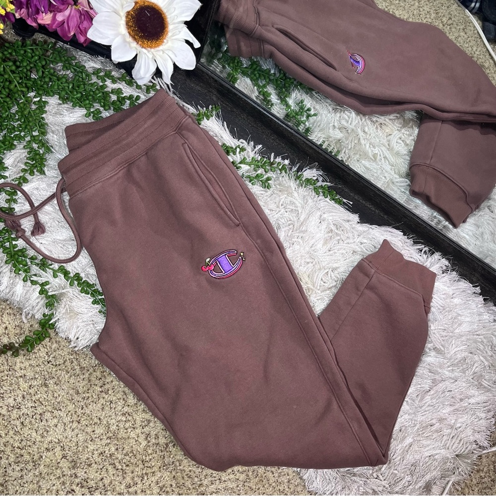 -Vintage Champion Jogger Cut Embroidered Drawstring Sweatpants Size Large